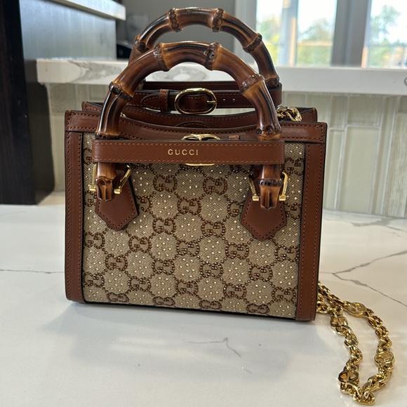 GUCCI DIANA CRYSTAL MINI TOTE BAG - Picture 6 of 9